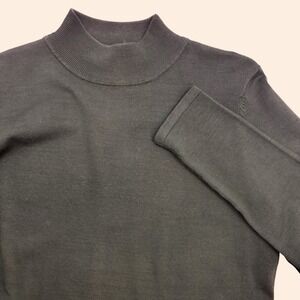 Pendleton Womens Silk Blend Mock Neck Sweater Forest Green Petite Sm Long Sleeve